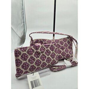 Vera Bradley Cotton Lavender Geo Set Mini Slouchy Crossbody & Phone Wristlet